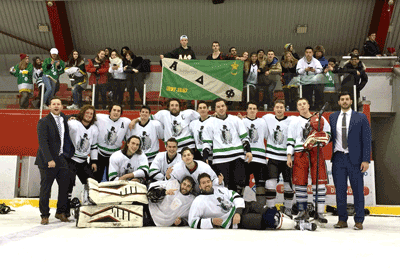 Alpha Delta Phi wins hockey game for charity
